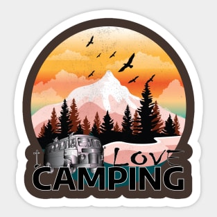 I Love Camping T Shirt Funny Summer Outdoor Forest Tee Camp in Tents Sticker